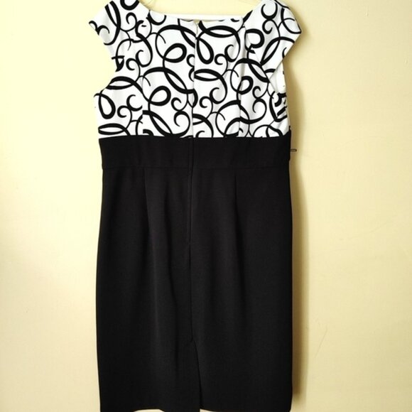 Michel Antoni Collection Black cream Dress size 14W - Picture 6 of 12